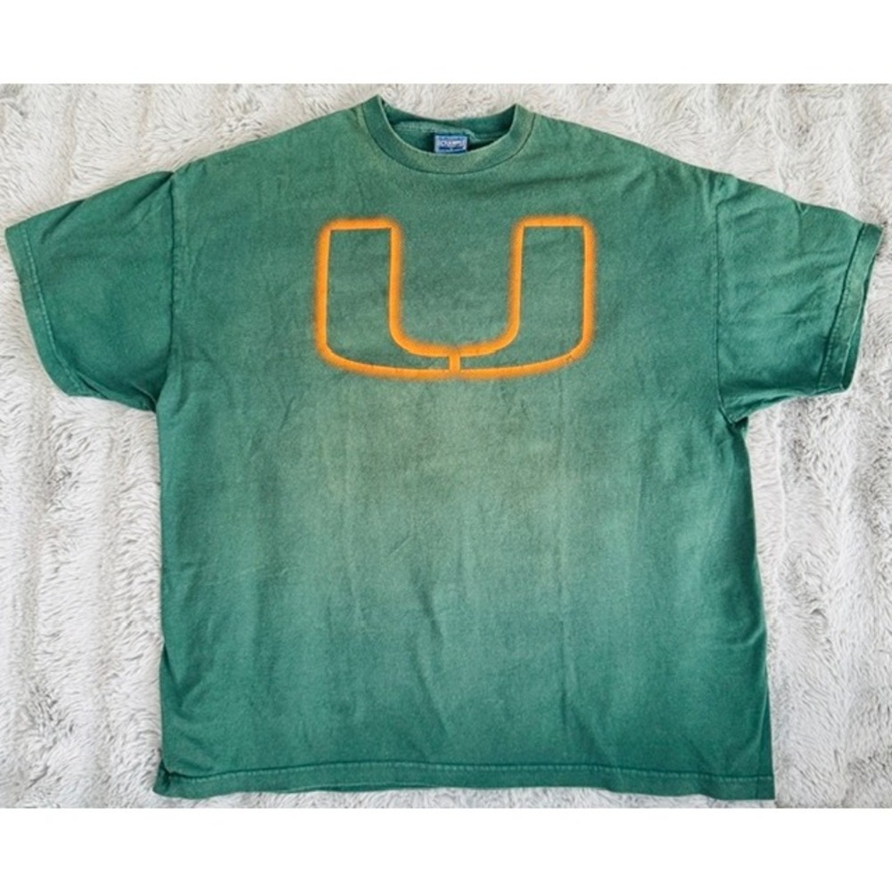 Champs Sports Miami Hurricanes T-Shirt Green XL NCAA U Logo Graphic Tee